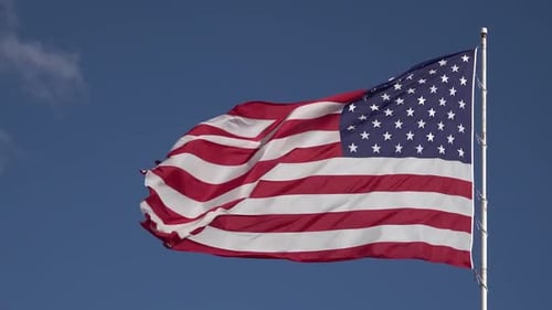 American Flag Waving in the Breeze