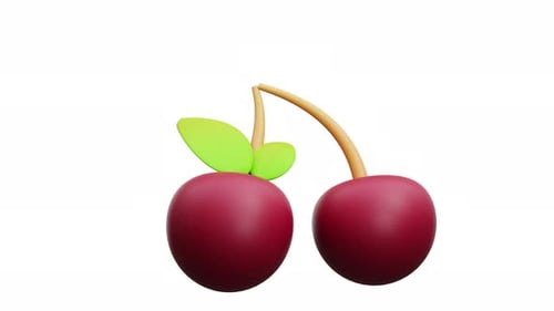 Animated 3D Cherries Icon with Gentle Loop