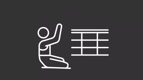 Minimalist Line Art Volleyball Player Serving Animation