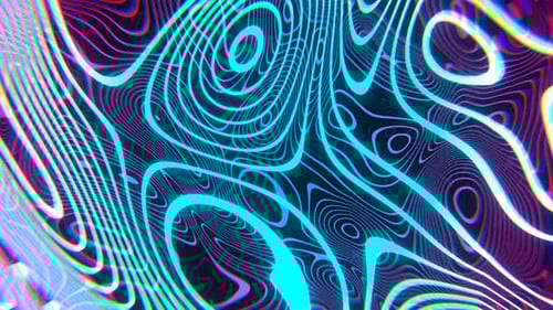 Pink And Cyan Abstract Neon Wavy Background VJ Loop l 4 K