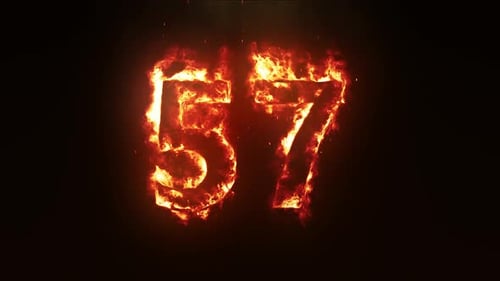 Burning Fire Numbers Reveal Animation