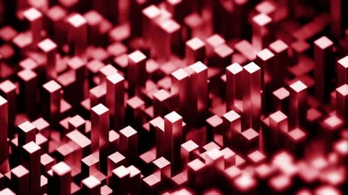 Abstract rectangular vertical 3D blocks moving up and down