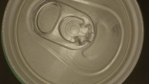 Condensation Forming on Top of Metal Soda Can