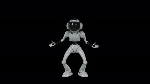 3D Animated Robot Character Dancing Performance