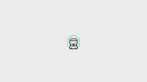Minimalist Line Art Smiling Face Icon Animation