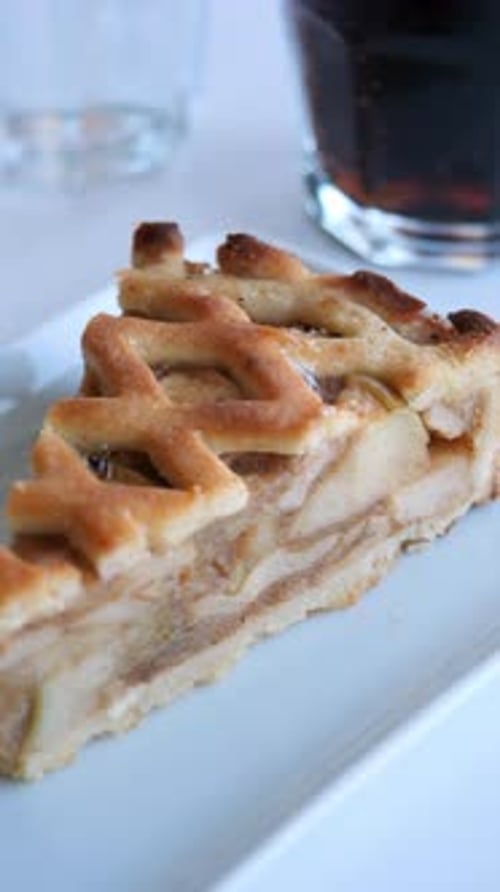 Delicious Slice of Apple Pie Close Up