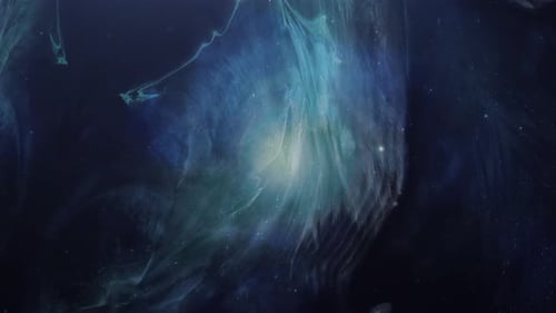 Dreamy Blue and White Swirls on Dark Background