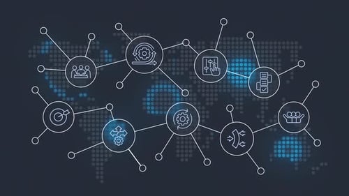 Bannière animée de gestion de projet agile avec Icônes linéaires