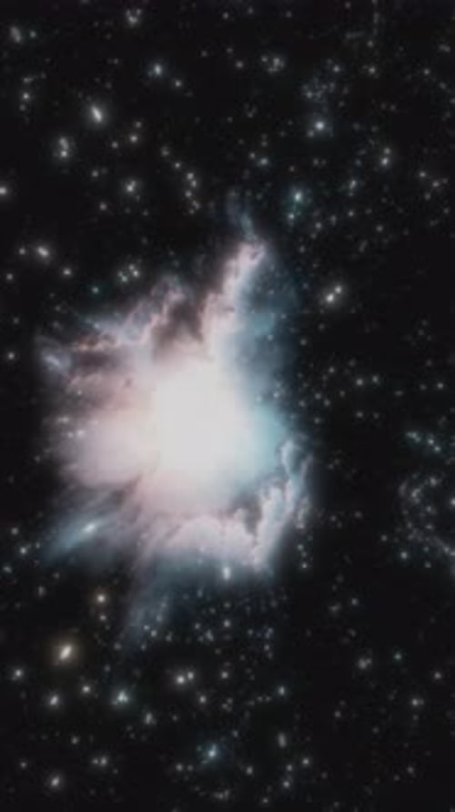 Abstract Space Nebula Fly Through Animation with Stars