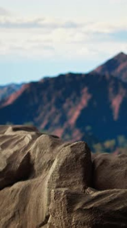 Vertical Video Dramatic Alpine Landscape Featuring Rugged Rock Formations
