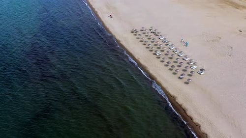 aerial view of empty beach