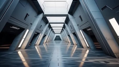 Futuristic corridor with sleek design