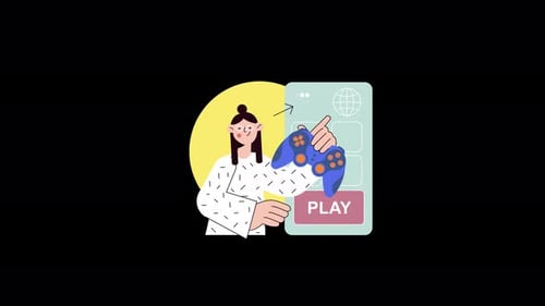 Junge Frau spielt Videospiele mit einem Controller