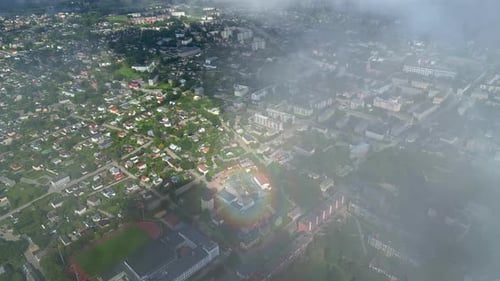 Aerial Establishing of an Urban Green City environment, Eastern Europe location