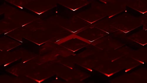 Roter abstrakter glänzender strukturierter Würfelhintergrund VJ Loop in 4K