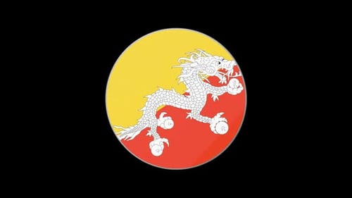 Bhutan National Flag Emblem 3D Spin Animation