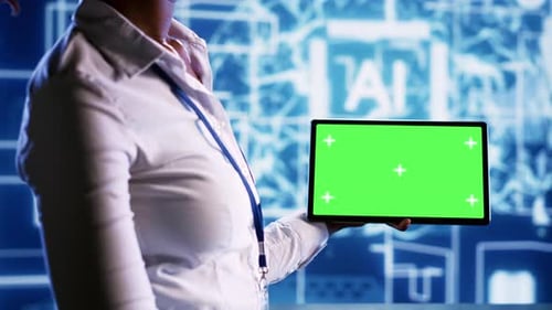 Chroma Key AI Human Brain Simulation