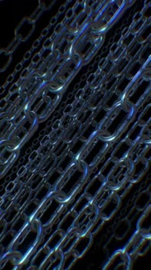 Abstract Metallic Chains Seamlessly Flowing Downward Vertical Background