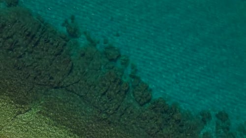 Aerial Video of Clear Sea Surface on Mediterranean Coastline