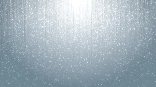 Particules argentées brillantes à mouvement abstrait blanc propre