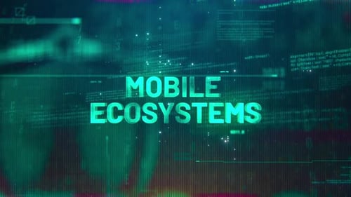 Mobile Ecosystems Word On High Technology Futuristic Background