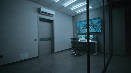 View on the Workplace for Surveillance Operator or Dispatch in Monitoring Room
