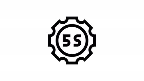 Minimalist 5S Rotating Cogwheel Icon Animation