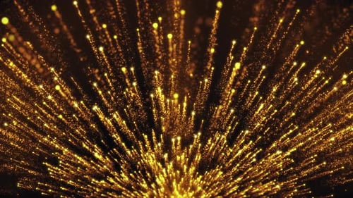 Golden Particle Trails Bursting Upwards Celebration Background