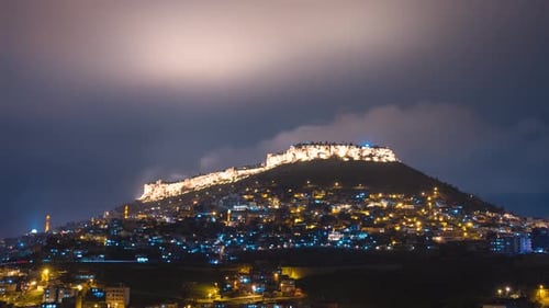 Mardin City Center Night Timelapse