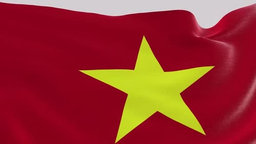 Waving Flag of Vietnam Loop Animation