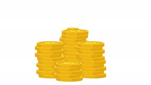 Animated Stacks of Gold Coins for Finance and Business