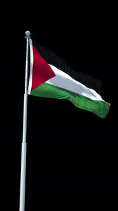 Palestine Flag Alpha Channel Vertical Direction