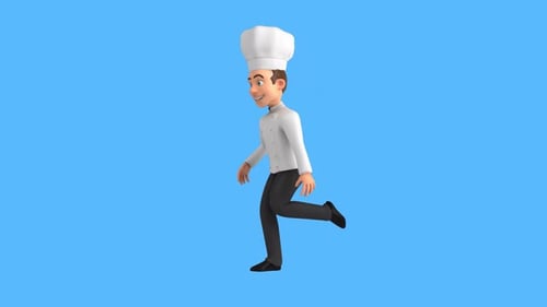 Fun 3D cartoon chef dancing (with alpha channel included)