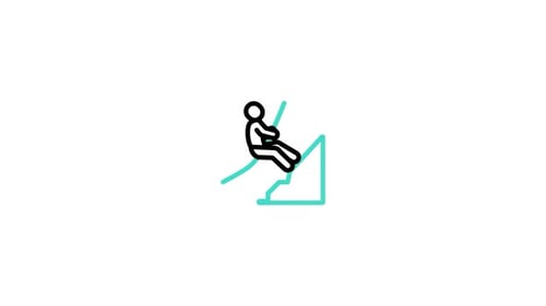 Animated Minimalist Icon of Person Climbing a Mountain
