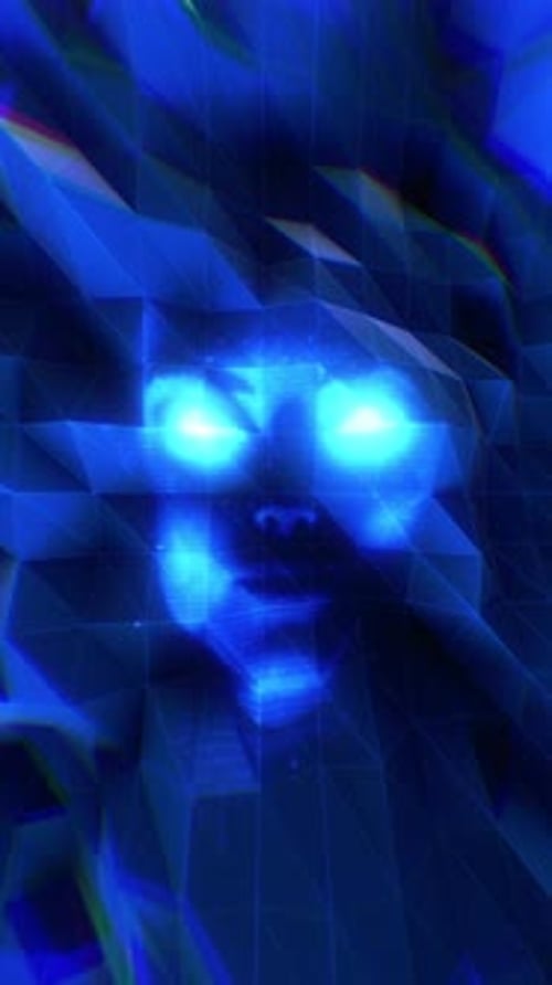 Polygon Pulsing Digital Ai Vertical Face