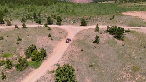 Aerial SXS Ride at a fork in the road.