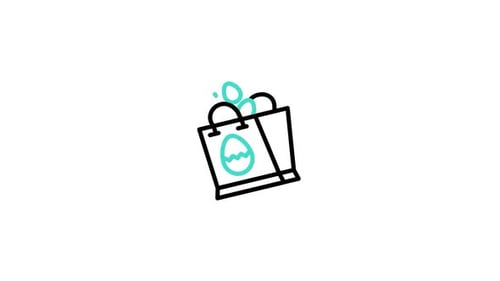 Icono animado de bolsa de compras