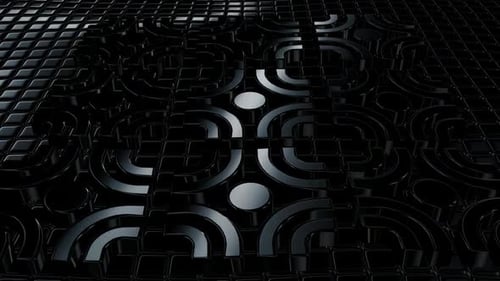 Floating Background with Black Cubes, Shapes, Unique Design, Exclusive, 3D Render, Reflection