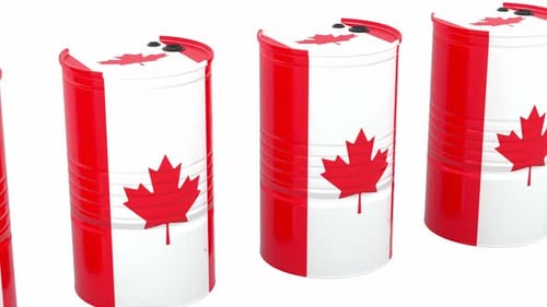 Canada Oil Barrel Diagonal Angle White Background Endless Seamless Loop 4K