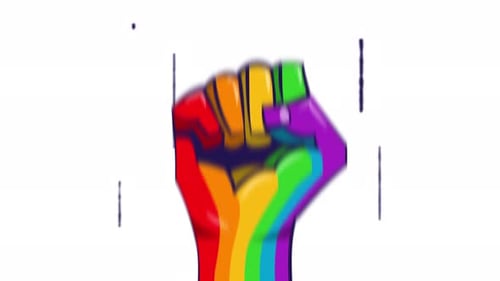 Pride Day Rainbow Fist Title Reveal Animation