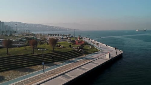 izmir konak beach drone view