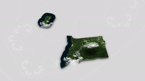 3D Geographic Maps Animation with Moving Clouds, Elements Motion ...