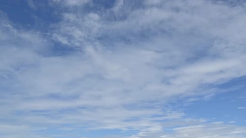 Clouds Drifting in a Vivid Blue Sky