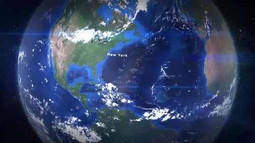 Zoom from Space New York 4K