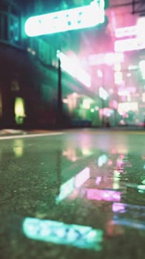 A City Street at Night with a Lot of Lights