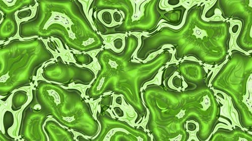 Flowing Abstract Green Liquid Background Seamless Loop