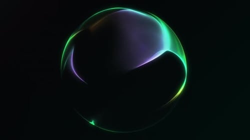 Cinematic neon orb that emerges from darkness