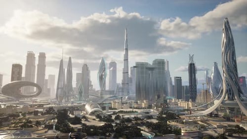 Innovative Future Dubai Cityscape with Advanced Designs