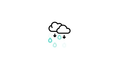 Animated Rain Clouds Flat Design Weather Icon
