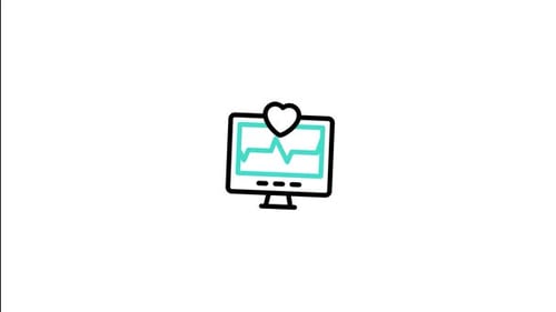 Animated Heartbeat Line on Medical Monitor Icon